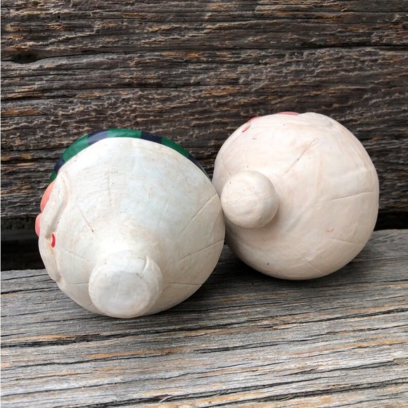 Set of 2 Primitive Santa Claus head Decorations Christmas ornaments St. Nick ❤️ - Picture 3 of 11